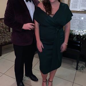 Hunter green midi dress